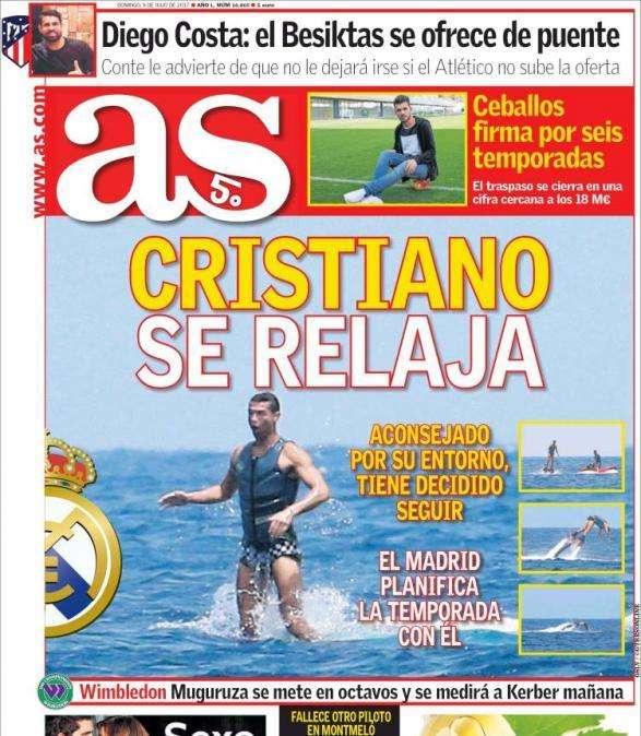 PORTADA - As destaca la tranquilidad de Ronaldo: "Cristiano se relaja"