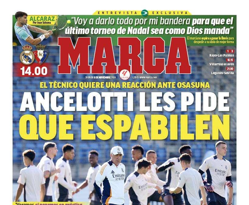 Marca destaca el mensaje del Real Madrid: "Ancelotti les pide que espabilen"