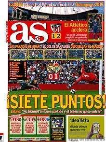 PORTADA - As destaca el mérito de Adán y la distancia con el Barça: "¡Siete puntos!"