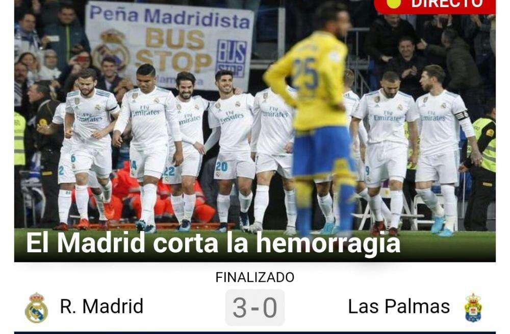 Marca - Los blancos vuelven a ganar: "El Real Madrid corta la hemorragia"