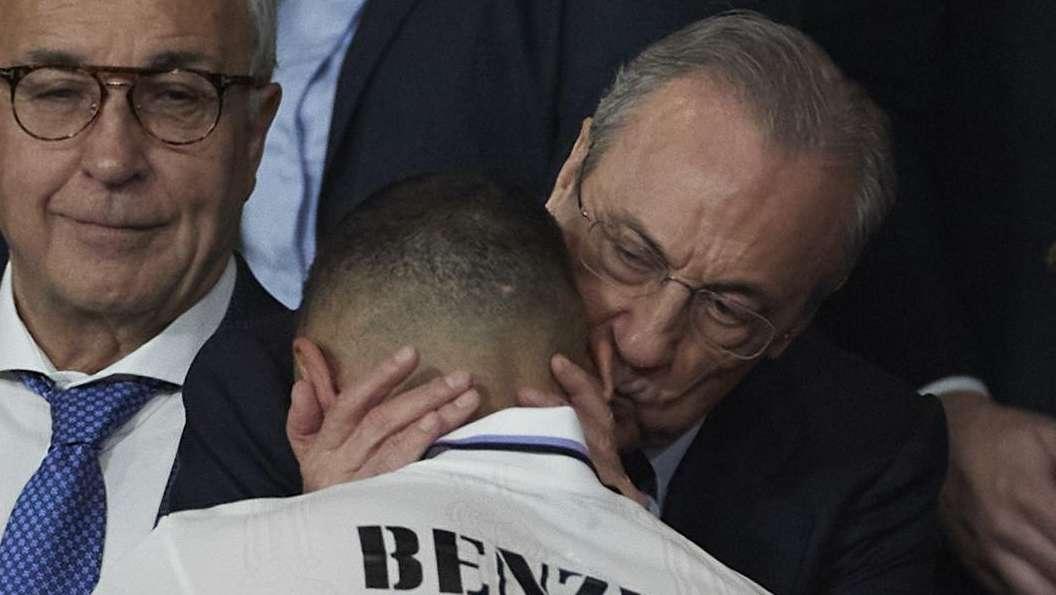 El emotivo mensaje de Florentino en la despedida de Benzema: "Es un día muy difícil para mí"