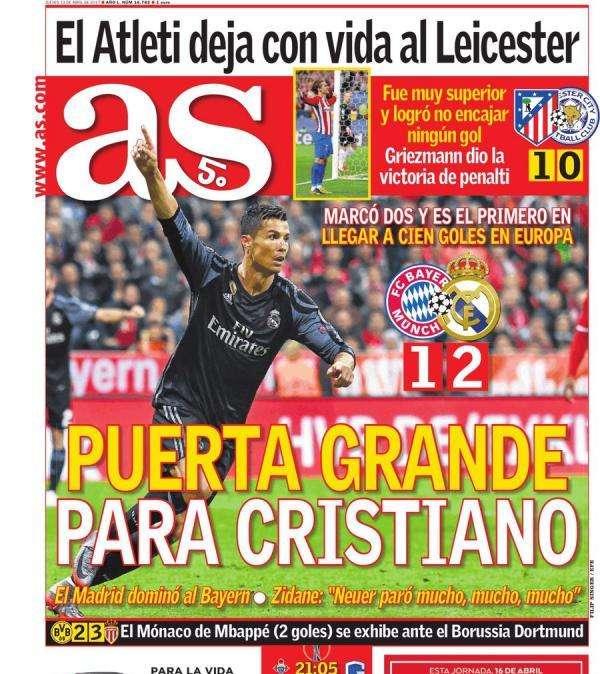 PORTADA - As: Puerta grande para Cristiano