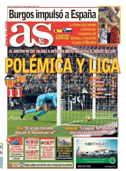 PORTADA - As: "Polémica y Liga"