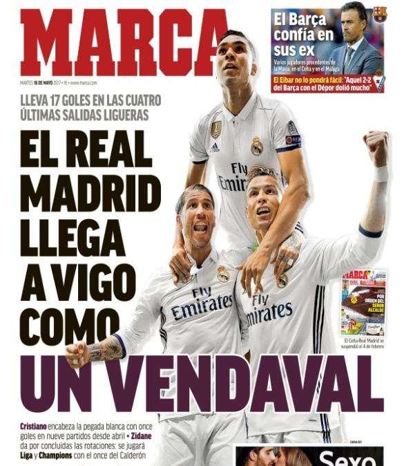PORTADA - MARCA: "El Madrid llega a Vigo como un vendaval"