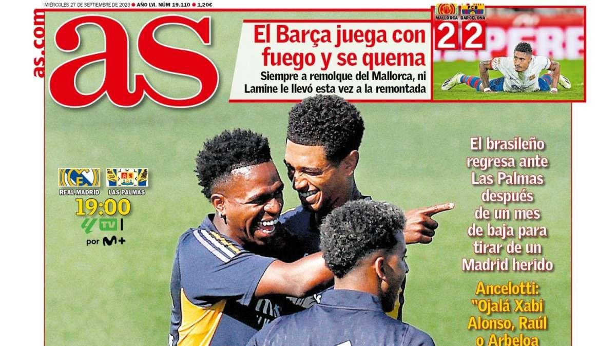 PORTADA | AS: "Vinicius al rescate"