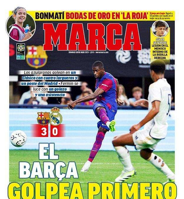 PORTADA | Marca: "El Barça golpea primero"