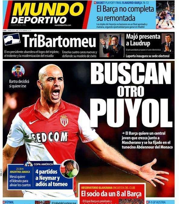 Portada Mundo Deportivo: Buscan otro Puyol