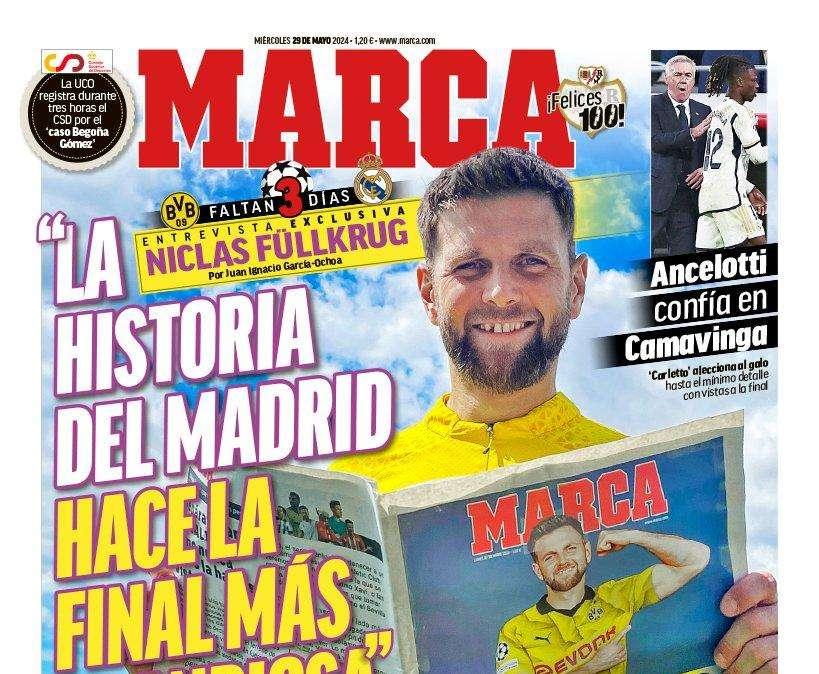 PORTADA | Marca: "La historia del Real Madrid hace la final más grandiosa"
