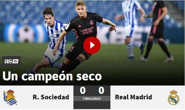 As titula el debut del Real Madrid: "Un campeón seco"