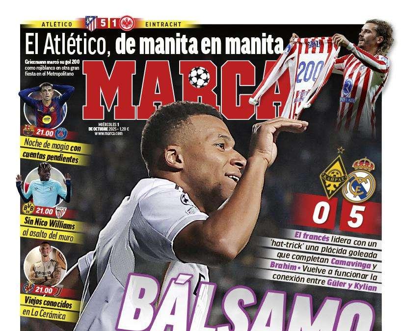"Bálsamo Mbappé" titula Marca en su portada