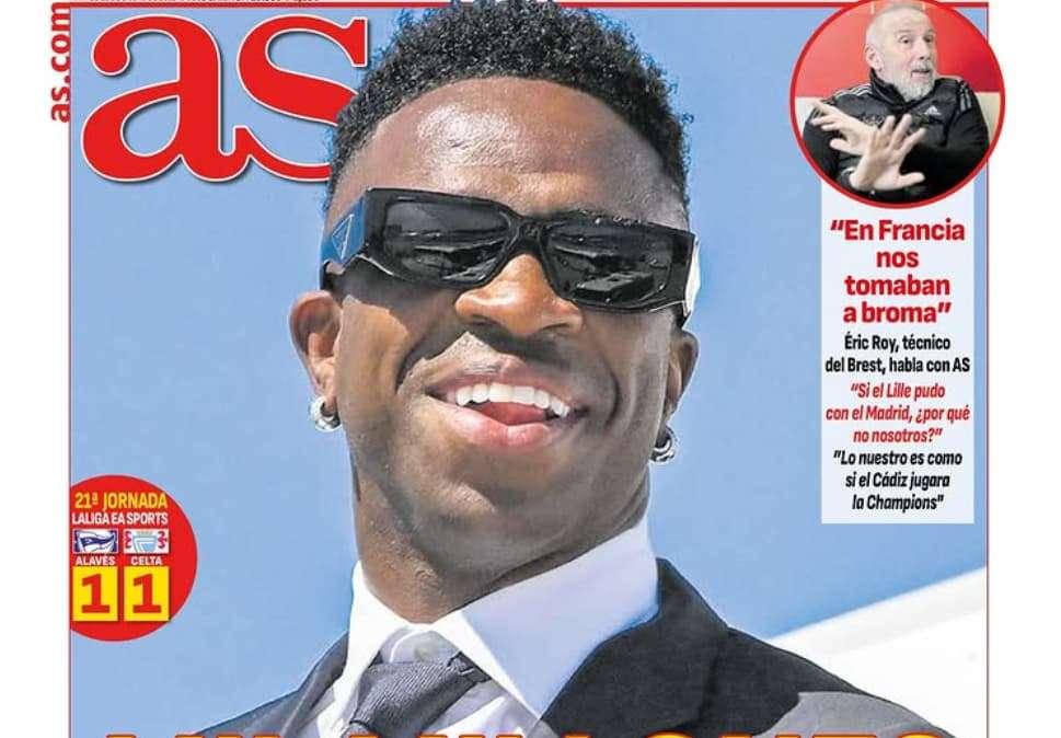 "Mil millones para Vinicius": el brasileño acapara la portada del AS