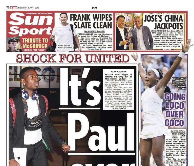 Pogba es el protagonista en las portadas de Inglaterra