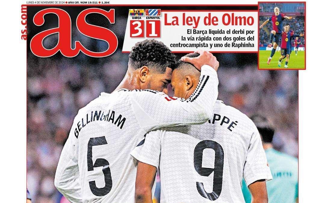 AS lleva en portada a Mbappé y Bellingham: "Medicina Champions"