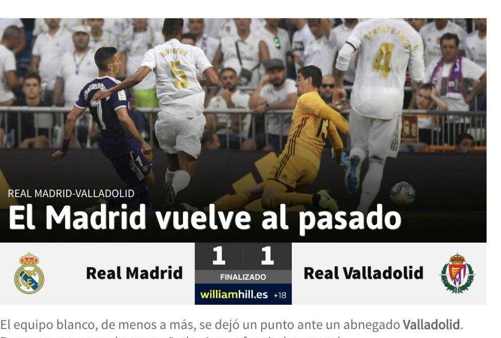 Portada - El AS revive el pasado del Real Madrid: "Vuelta al pasado" 