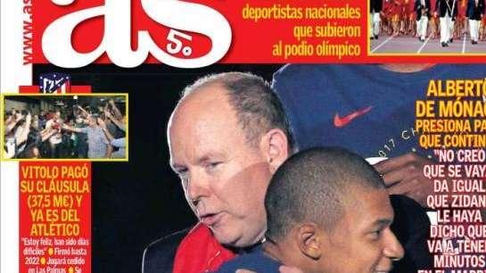 PORTADA - As avisa de la importancia: "Mbappé, cuestión de estado"
