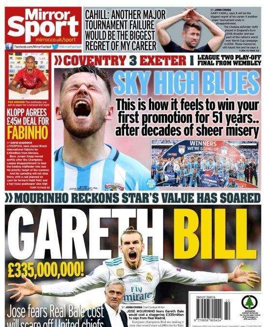 Mirror: "Gareth Bill. ¡335 millones de libras! Mourinho..."