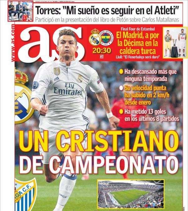 PORTADA - As: "Un Cristiano de campeonato"