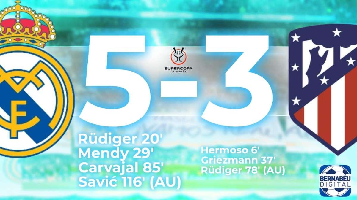 Real Madrid 5-3 Atlético, FINAL | A la final de la Supercopa de España