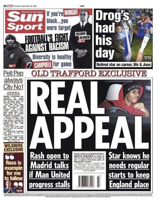 El agente de Rashford amenaza con llevarle al Madrid si no es indiscutible en el United