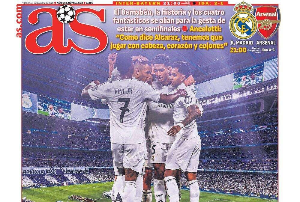 "No es imposible, es el Madrid" recuerda el diario AS en portada 