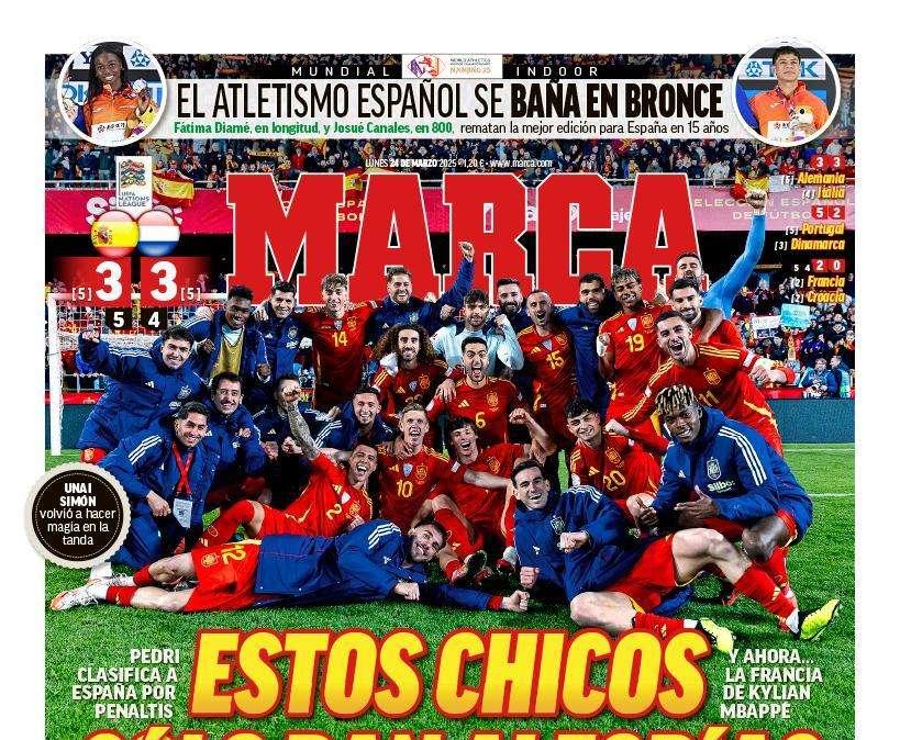 "Estos chicos solo dan alegrías" titula Marca en su portada