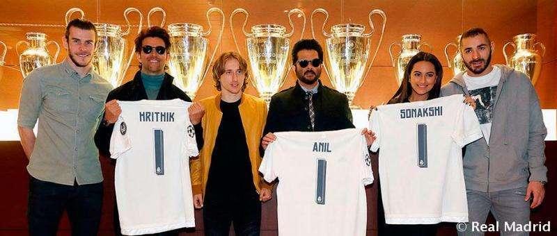 Bale, Modric y Benzema reciben a una delegación de Bollywood