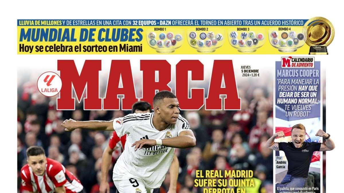 La portada de Marca se ceba con Mbappé: "Sigue sin dar la talla"