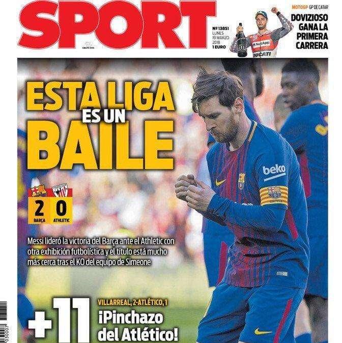 PORTADA - Sport: "El Girona da la cara en el Bernabéu"