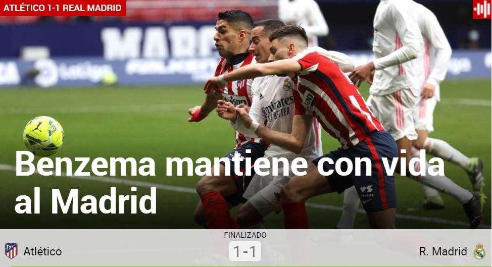 Marca: "Benzema mantiene con vida al Madrid"