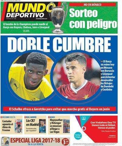 PORTADA - Mundo Deportivo avisa de nuevas reuniones: "Doble cumbre en Barcelona"