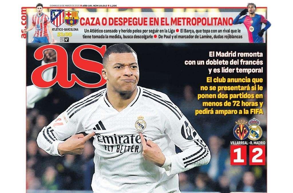 AS abre con la victoria del Real Madrid: "Es Mbappé y es la guerra"