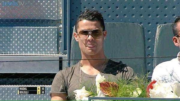 Cristiano, Pepe y Kroos animan a Nadal en el Mutua Madrid Open