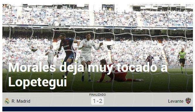 Marca titula: "Morales deja muy tocado a Lopetegui"
