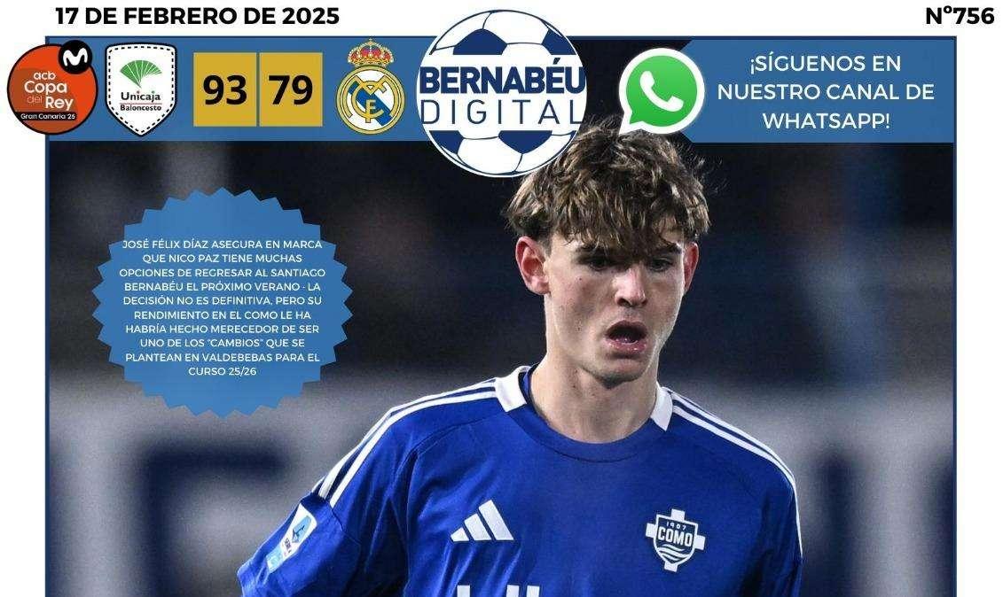 Nico Paz y su regreso al Real Madrid, en la portada BD