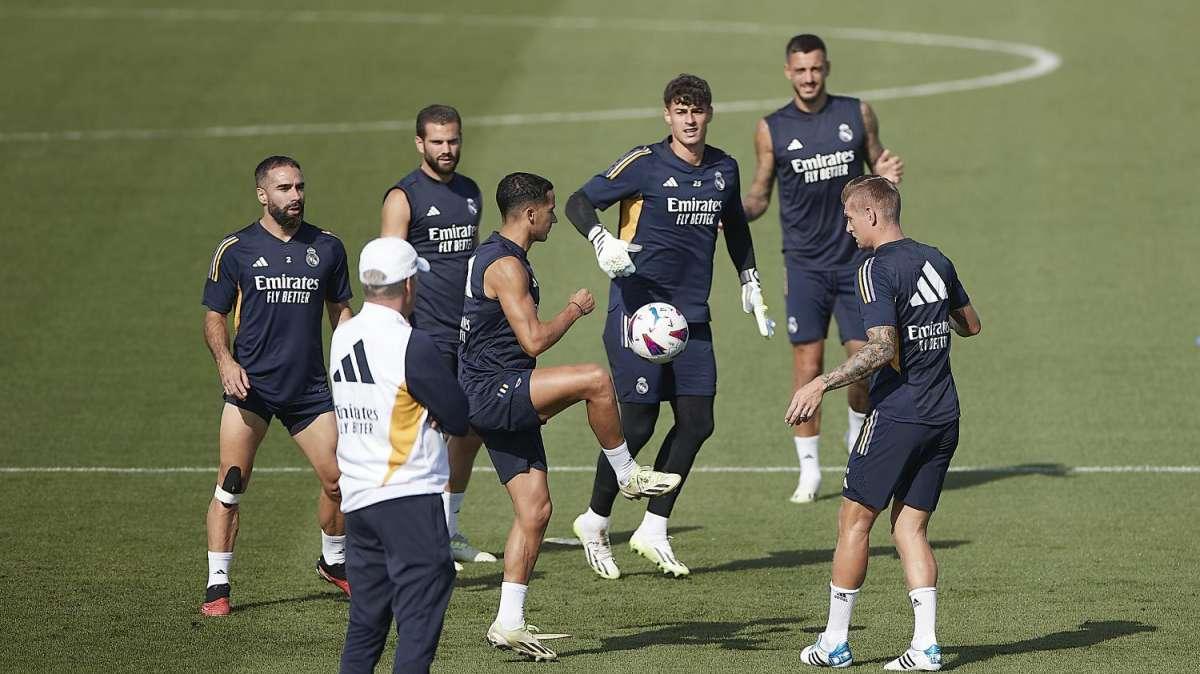 Lluvia de ausencias en el último entrenamiento del Real Madrid