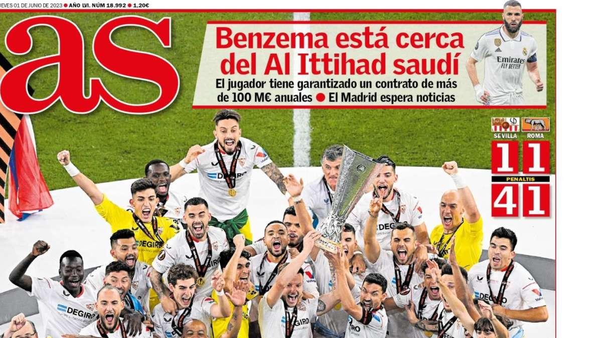 PORTADA | AS: "Benzema está cerca del Al Ittihad saudí"