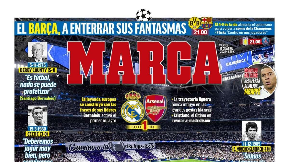 "Así, así, así remonta el Madrid": la remontada, en la portada de Marca