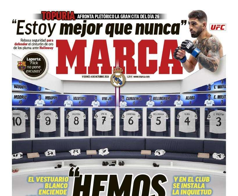 PORTADA | Marca, vestuario del Real Madrid: "Hemos tocado fondo"