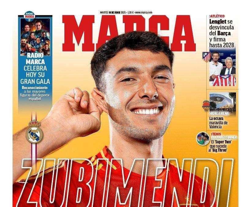 "Zubimendi escucha al Madrid": en la portada de Marca