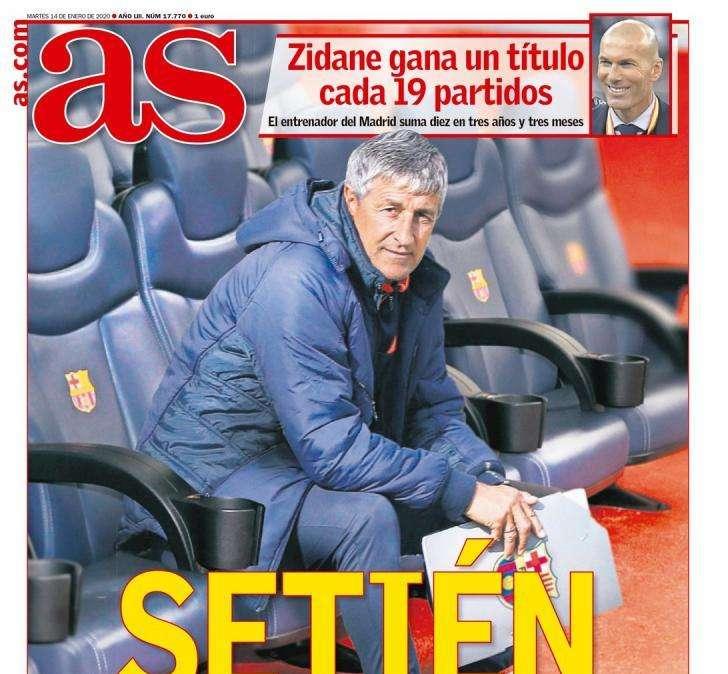 PORTADA  AS - Zidane gana un título cada 19 partidos