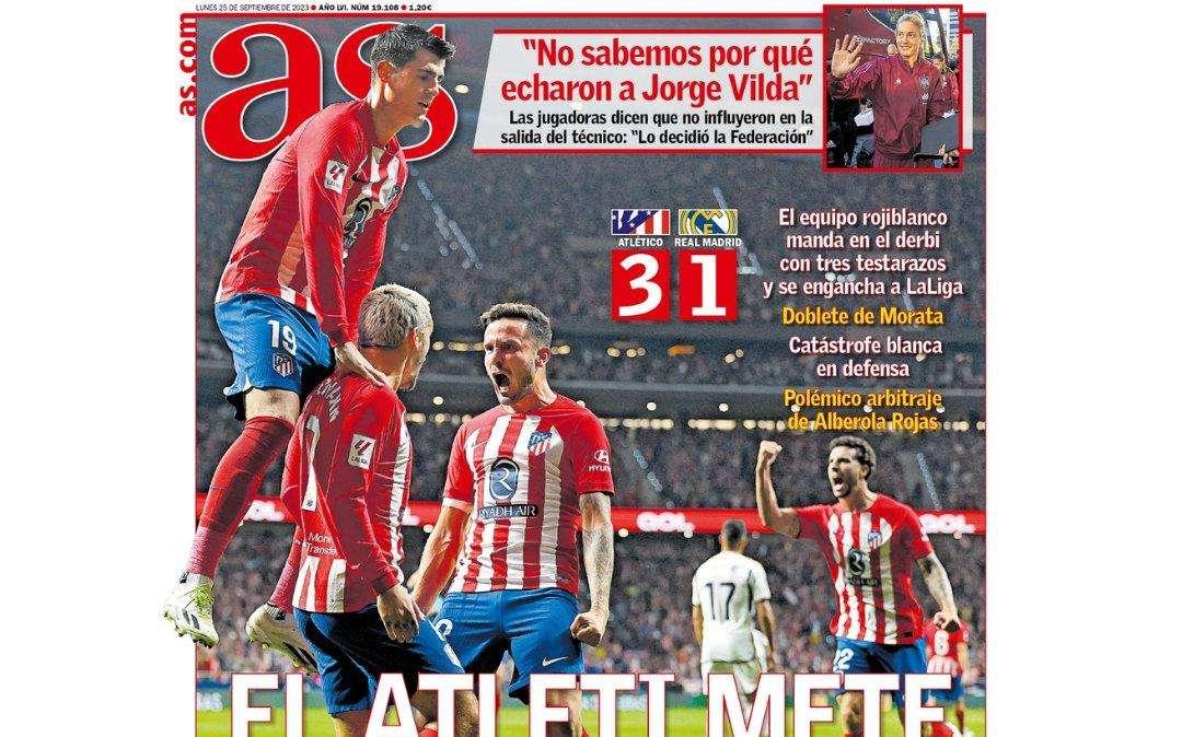 PORTADA | AS: "El Atleti mete la cabeza"
