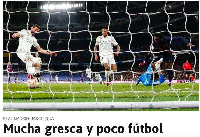 AS, sobre el clásico: "Mucha gresca y poco fútbol"