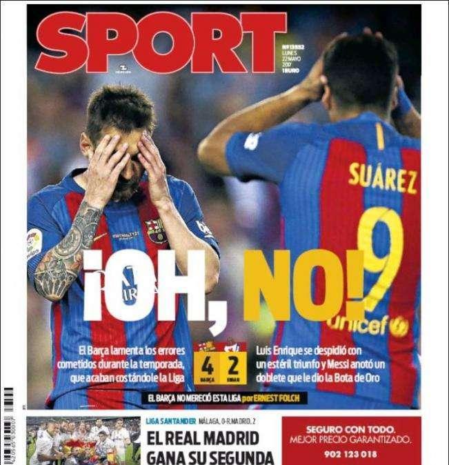La prensa catalana recuerda las dos Ligas del Madrid en 9 años y destacan la Bota de Oro de Messi