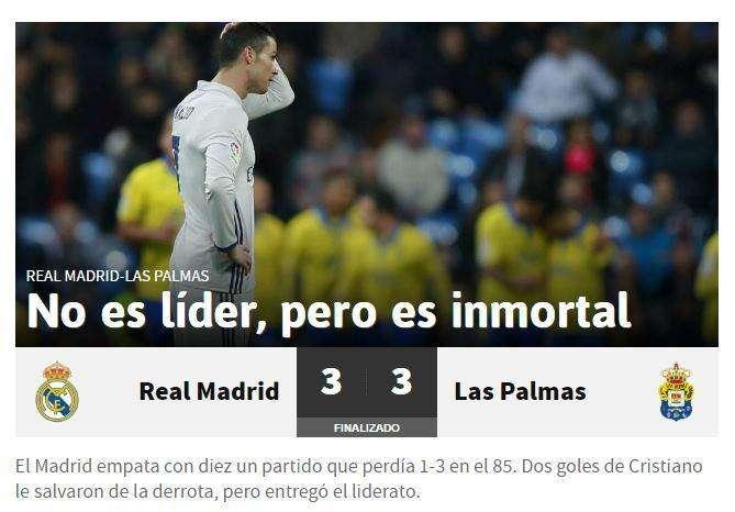 As: "El Madrid no es líder, pero es inmortal"