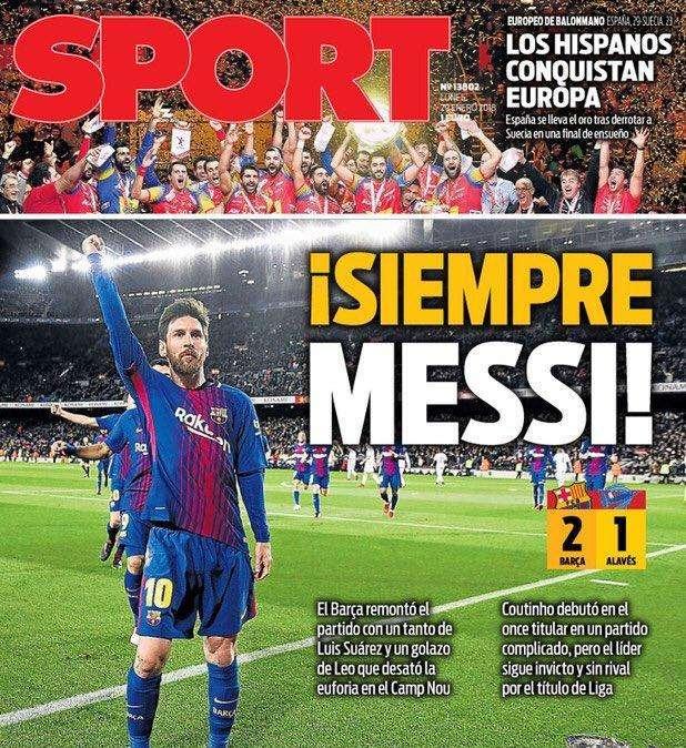 PORTADA - SPORT lo tiene claro: "Siempre Messi"