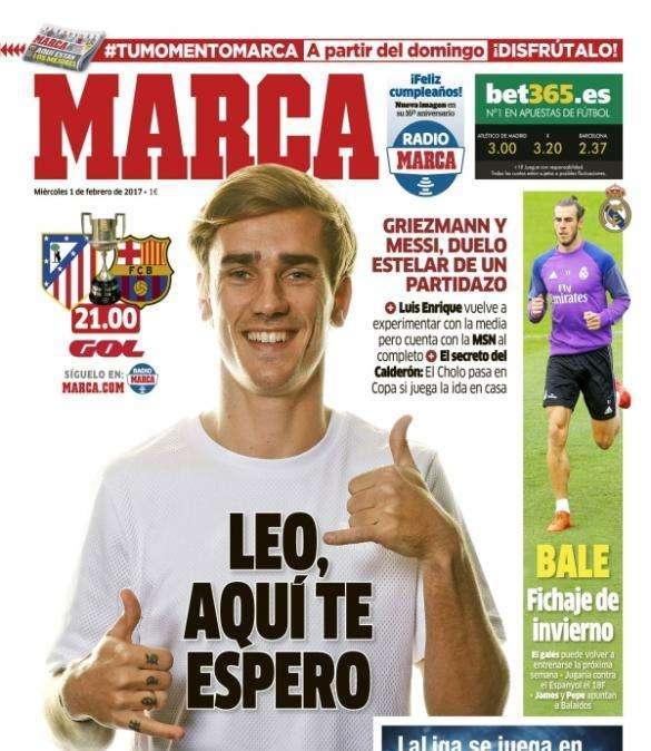 PORTADA - Marca abre con Griezmann: "Leo, aquí te espero"
