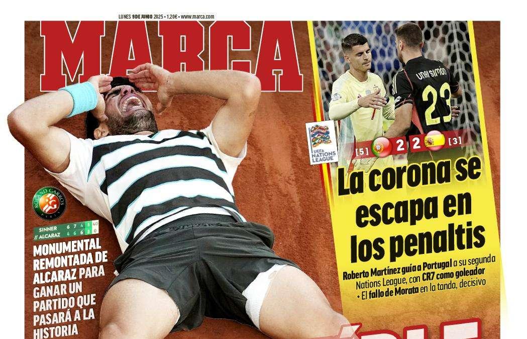 Marca a Alcaraz en su portada: "Increíble, Carlitos, ¡Increíble!"