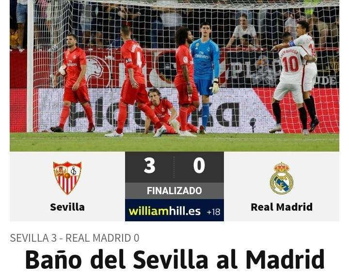 As: "Baño del Sevilla al Real Madrid"