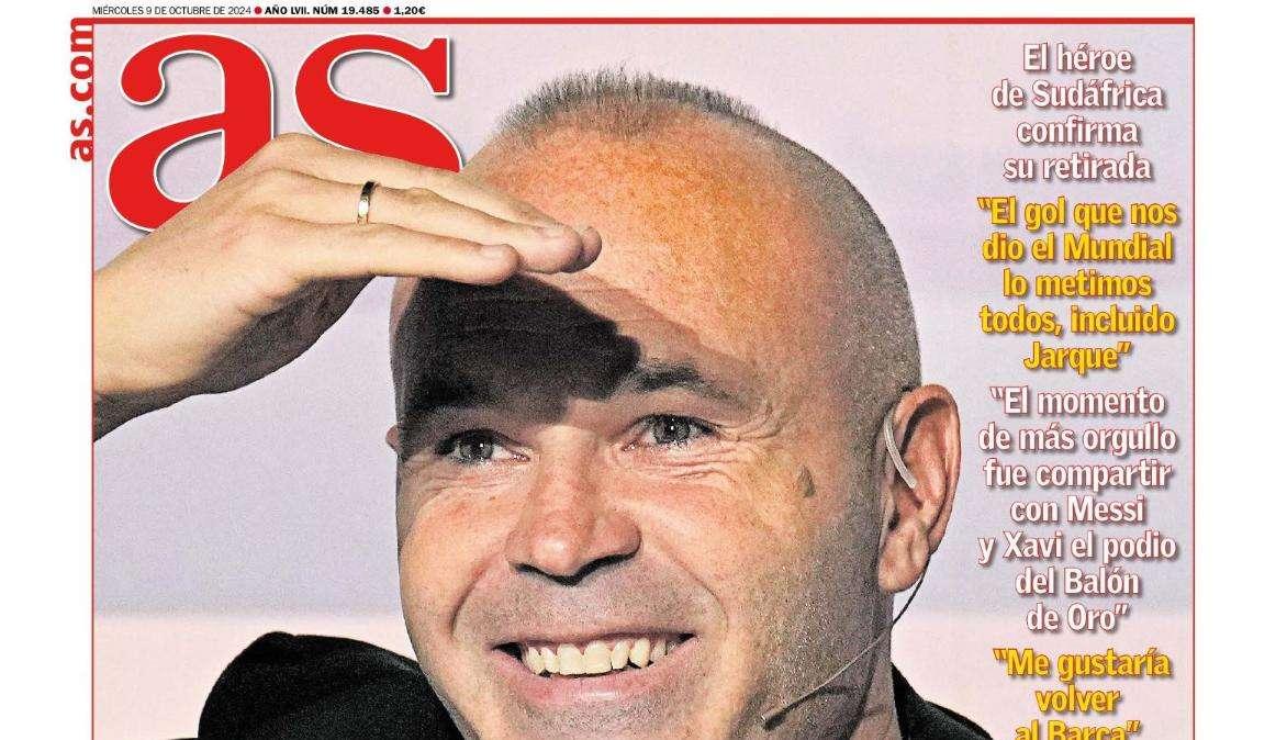 PORTADA | AS: "Iniesta de mi vida"