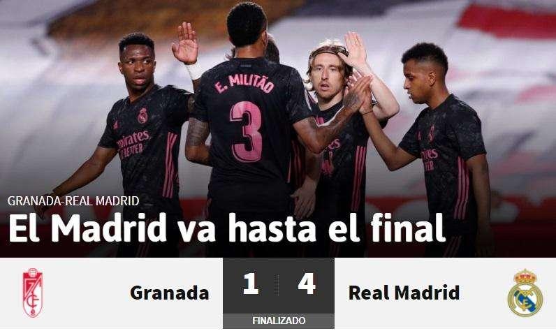 As, con el triunfo blanco: "El Madrid va hasta el final"